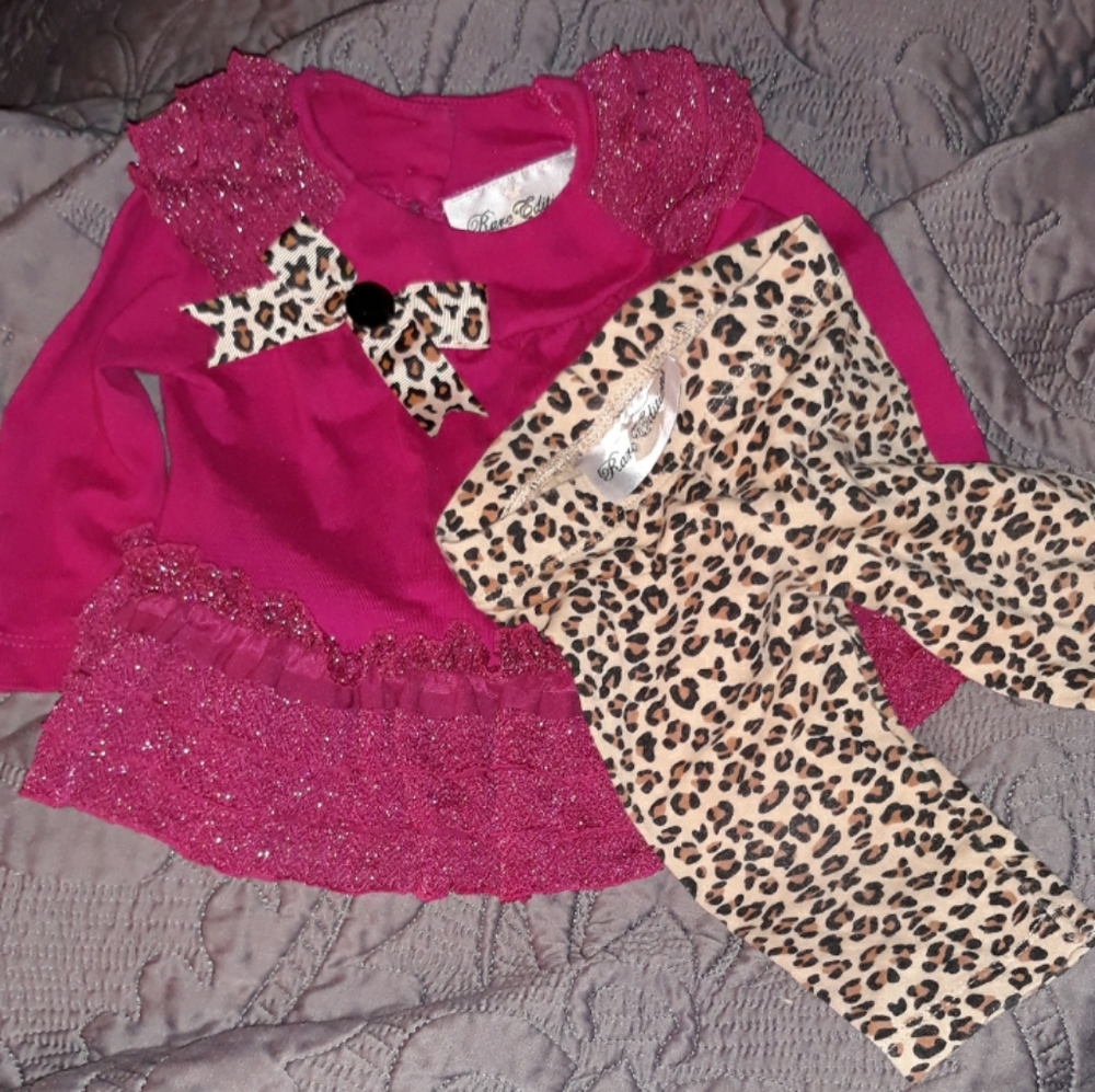 Dark fuchsia and leopard nwot